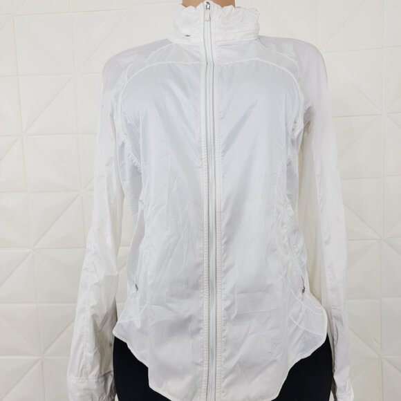 Lululemon Women's White Run With It Ventilated Packable Performance Jacket Sz M - Picture 2 of 7
